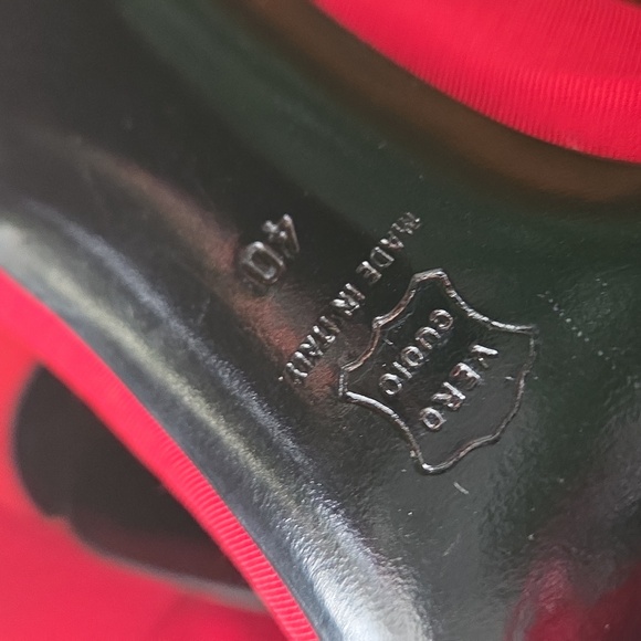 Moschino Red fabric Pumps With Black ? Heel 40 VINTAGE - Picture 7 of 15